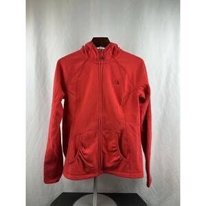 The North Face Women’s Fleece Zip Up Hoodie Jacket Red Fitted Hoodie Size Medium